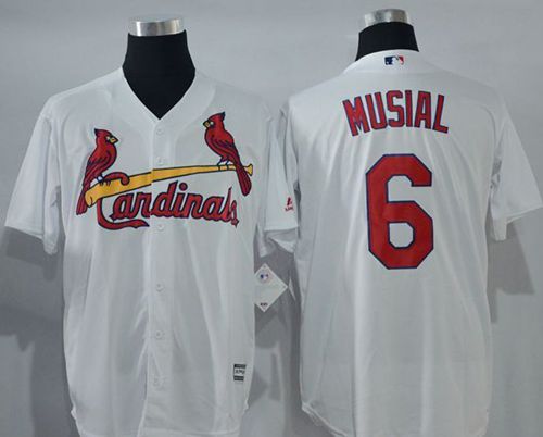 Cardinals #6 Stan Musial White New Cool Base Stitched MLB Jersey - Click Image to Close
